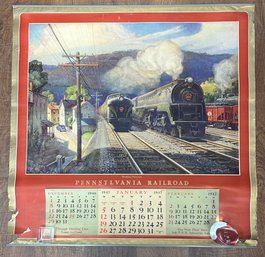 Original 1947 Pennsylvania Railroad Large Calendar