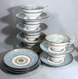 Wedgwood Florentine Pattern Cups And Saucers Six Total