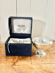 New In Box, Wallace Silversmith, SIlverplate Glass Cocktail Bowl