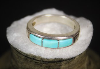 Sterling Silver Turquoise Ladies Ring Size 5