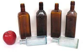 A Group Of Antique American Bitters Bottles - Lash's, Atwoods, Baxters, Doyles, Mishlers, Etc.