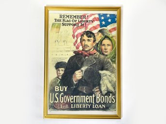 A Vintage Framed Government Bond Lithograph