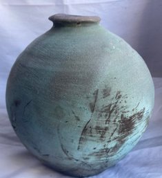 Raku Pottery Vase Round Numbered