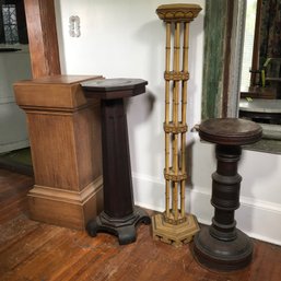 Fabulous Grouping Of Vintage / Antique Pedestals / Displays - GREAT LOT - 101 Uses - Plants - Sculptures !