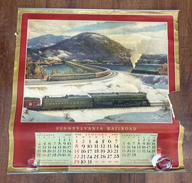 Original 1950 Large Pennsylvania Railroad Calendar