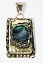 Vintage Mexican Silver And Abalone Pendant