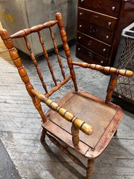 Early Antique Bobbin Spindle Armchair