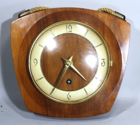 Vintage German Carved Wood Wall Hanging Mid Century Clock MCM