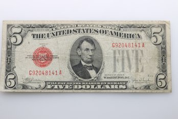 1928 Red Seal $5 Bill Note