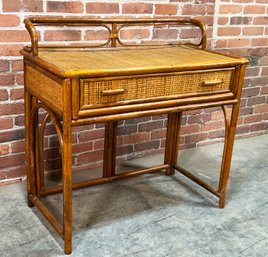 Vintage Hollywod Regency Bamboo Desk / Vanity