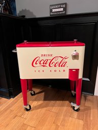 Coca Cola 60 QT Retro Cooler On Wheels