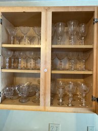 61 PIECES CAMBRIDGE ROSEPOINT ETCHED GLASSWARE