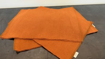 A Set Of SIX POTTERY BARN Burnt Orange Placemats - Cotton