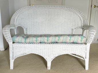 A Vintage Wicker Settee