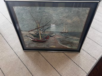 Framed Artwork - Fishing/sailboats/seascape