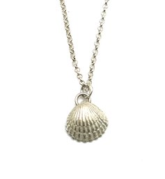 Vintage Sterling Silver Chain With Small Shell Pendant
