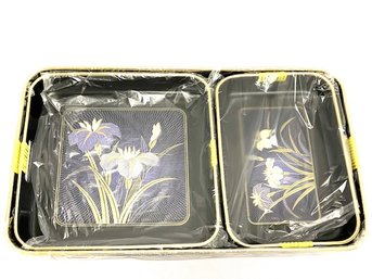 Vintage Set Of 3 Lacquerware Serving Trays