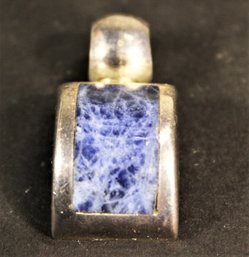 Sterling Silver Heavy Pendant Having Lapis Stone