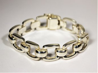 Fine Contemporary Italian Sterling Silver Link Bracelet Marked 925