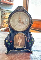 Rare Antique Rotating Ballerina 1950s Resie Ballerina Clock - Hand Painted Flowers Play Music, Alarm Clock