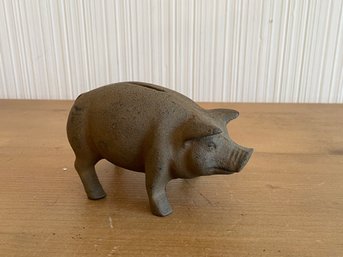 Cast Iron Pig Bank Antique
