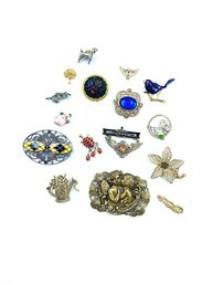 Collection Of Vintage Brooches And Lapel Pins.