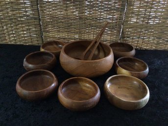 Wooden Salad Serving Bowl Set