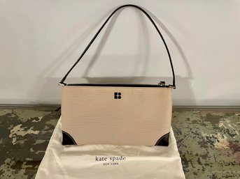 Kate Spade Fabric & Black Leather Trim Mini Shoulder Bag, Made In Italy