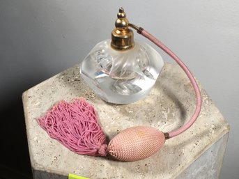 Wonderful Vintage Large Vanity Top Perfume Atomizer - Lalique ? French ? Orrefors ? Swedish ? - So Pretty !