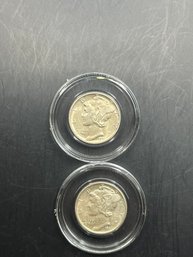 2 1941 Uncirculated Mercury Dimes