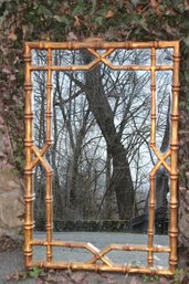 Large Mid Century Bamboo Style Mirror From Union City Mirror & Table