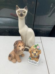 Odd Lot Of Furry Friends Lion, Dog And Kitty