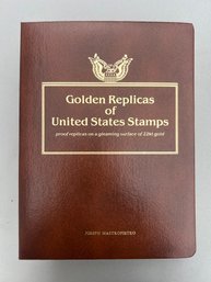 Golden Replicas Of United States Stamps Proof Replicas On Gleaming Surface Of 22kt Gold