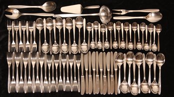 AMAZING BERNDORF OF AUSTRIA SWING PATTERN MID CENTURY MODERN 82 PIECE FLATWARE SET