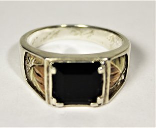 Sterling Silver Black Hills Gold Men's Ring Size 11