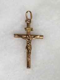 Very Pretty Vintage All 18KT Gold Cross - Made In  Italy - Nicely Detailed - 1-1/2' - Marked 750 - Not Plated