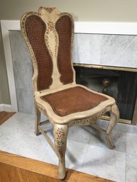 Wonderful Vintage Italian Caned Accent Chair - Double Caned Back - All Hand Decorated / Very Pretty Chair