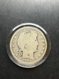 1905 Silver Barber Half Dollar