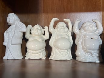 Set Of 4 Vintage Benihana Tiki Bar Mugs - Happy Buddha/Sumo/Geisha