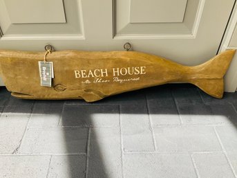 Wood Whale Sign Double Sided