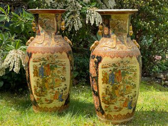 Stunning Pair Of Vintage Floor Vases - Chinese