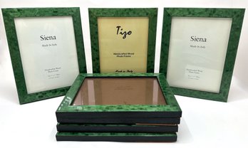 7 Siena & Tizo Burl Wood Picture Frames For 5x7 Photos, Italy, Mostly Unused