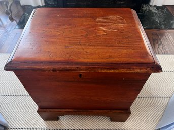 Antique Hinged Wooden Keyhole Box