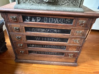 J & P Coats Spool Cabinet  Early 1900