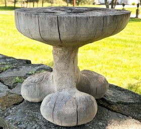 A Fabulous Carved Raw Edge Oak Cocktail Table