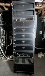 A Collection Of Home Sound System Equipment On Rack - Basement