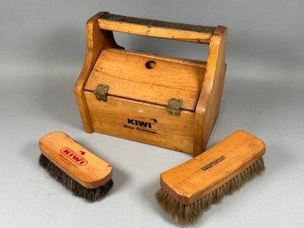 Vintage Kiwi Shoe Groomer Wooden Box