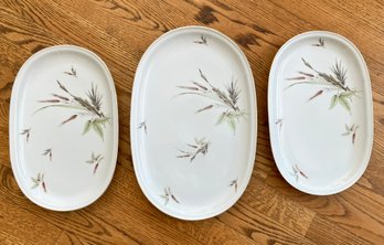 A Trio Of Hand Painted German Platters