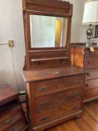 Beautiful 3 Drawer Dresser With Tilt Top Mirror