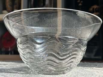 ROSENTHAL 'STUDIO LINE' CRYSTAL BOWL- Wave Design With Flared Rim